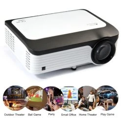 Universal 1080p Projecteur Full HD Native 1920 * 1080 Mini Projecteurs Vidéo LE...