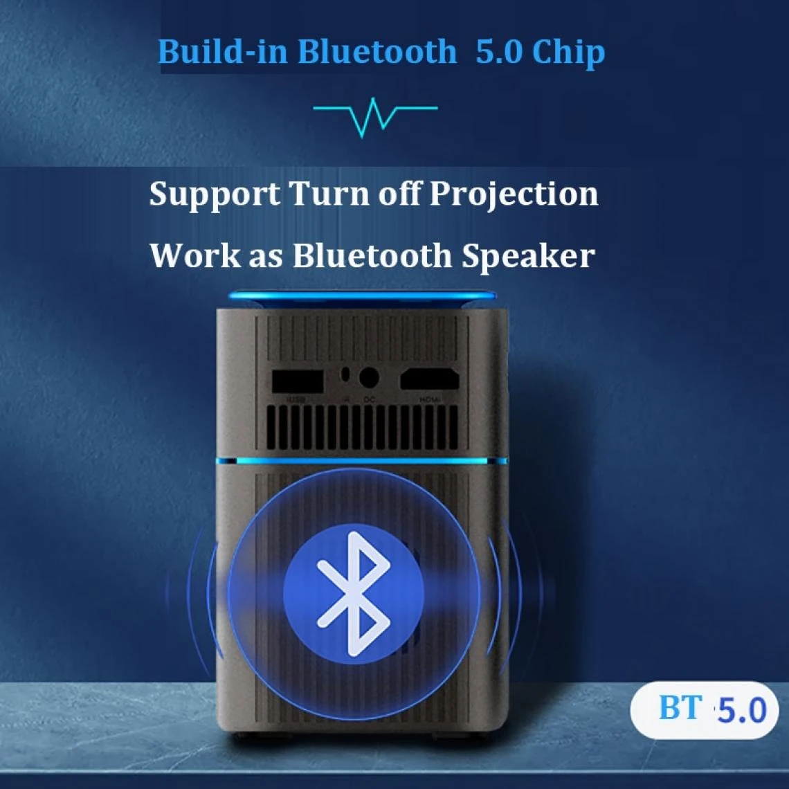 Universal D042 Portable Intelligent Projector 9.0 5G WiFi BT5.0 DLP Mini Battery... â Image 5