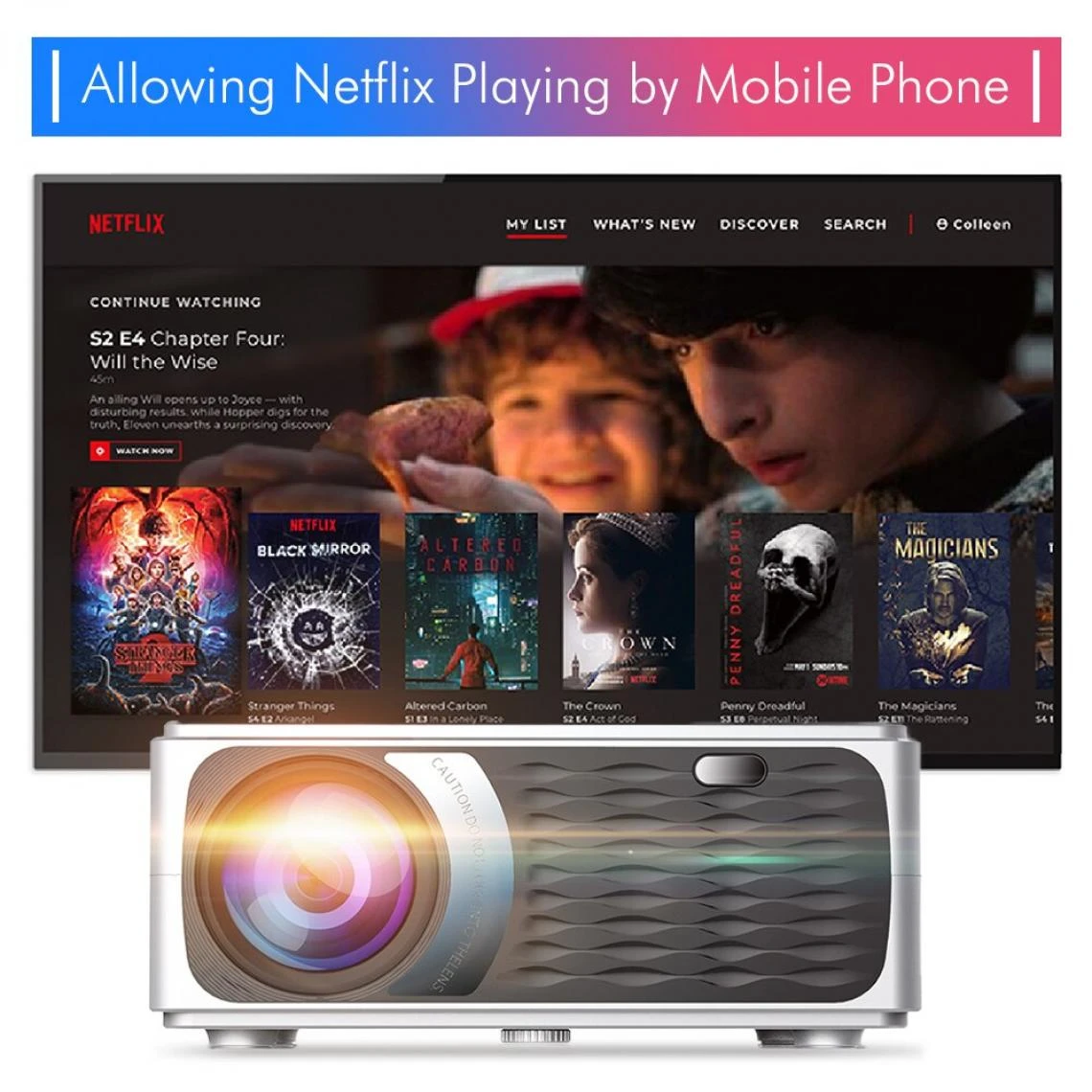 Universal Home Cinéma 720p 3500 Lumens LED 180''Projecteur HDMI Full HD 1080p 3... – Image 5