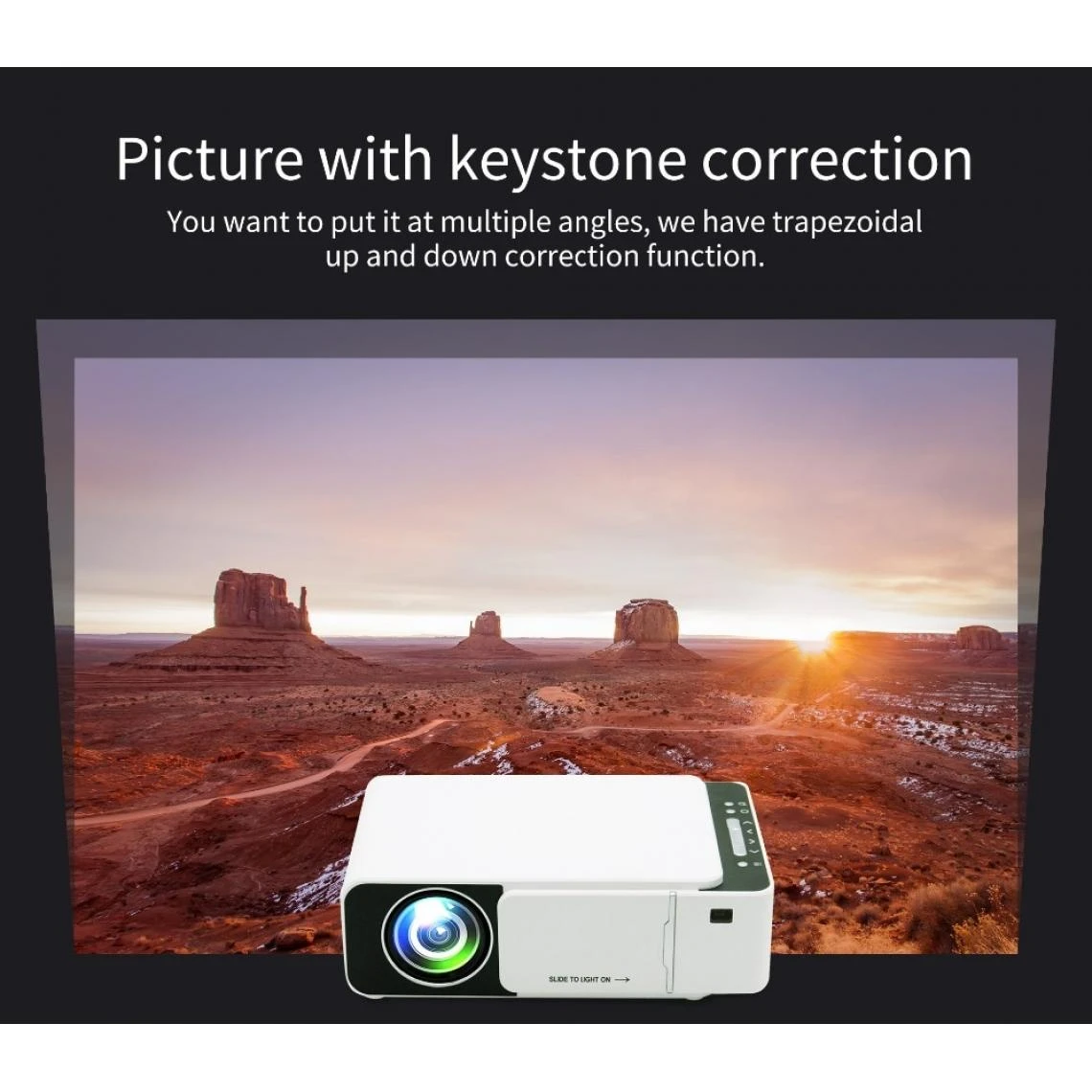 Universal Projecteur T5 LED 800 * 480 Résolution Native 1080 HD Projecteur Vid?... – Image 4