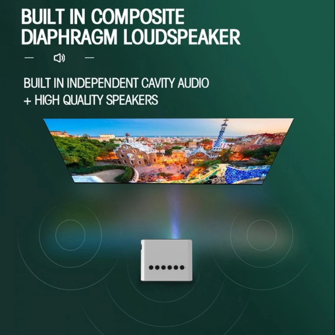 Universal T500 1920x1080p 80 Lumens Mini-projecteur Numérique à LED HD Home Ci... – Image 5